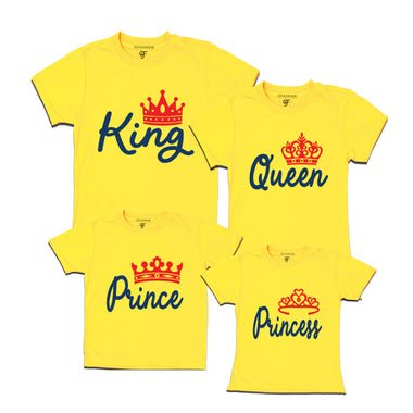 KING QUEEN PRINCE PRINCESS WITH CROWN PRINT FAMILY T SHIRTS