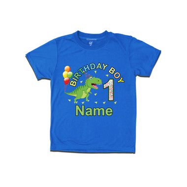 Birthday boy t shirts with dinosaur print and name customized for 1st year