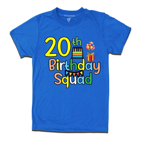 20th birthday squad t shirts