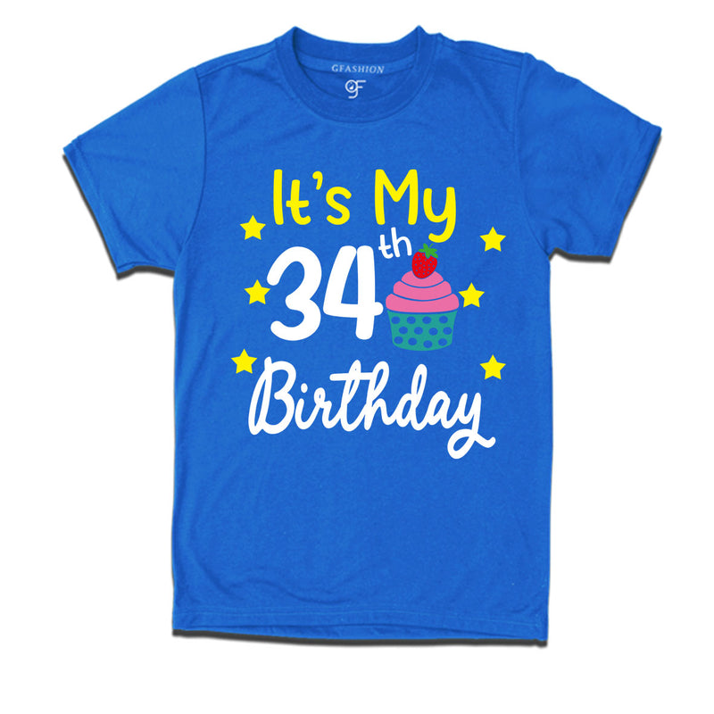 it's my 34th birthday tshirts for  men's and women's