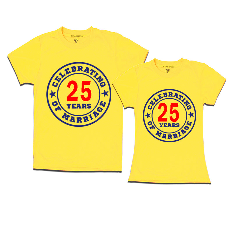 Celebrating 25 years of marriage couple t shirts