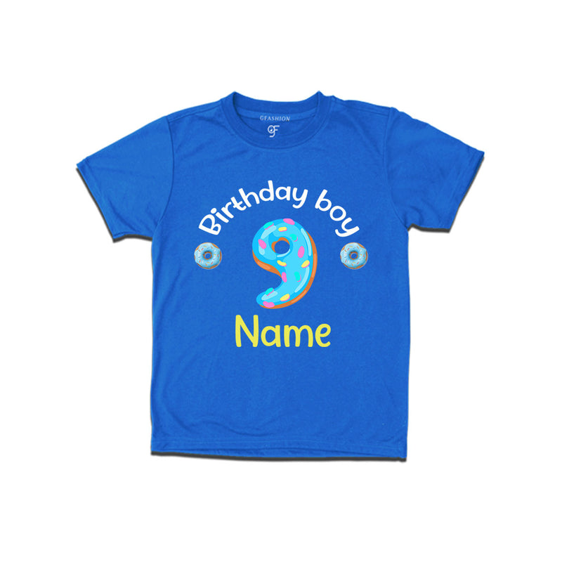 Donut Birthday boy t shirts with name customized for 9th birthday