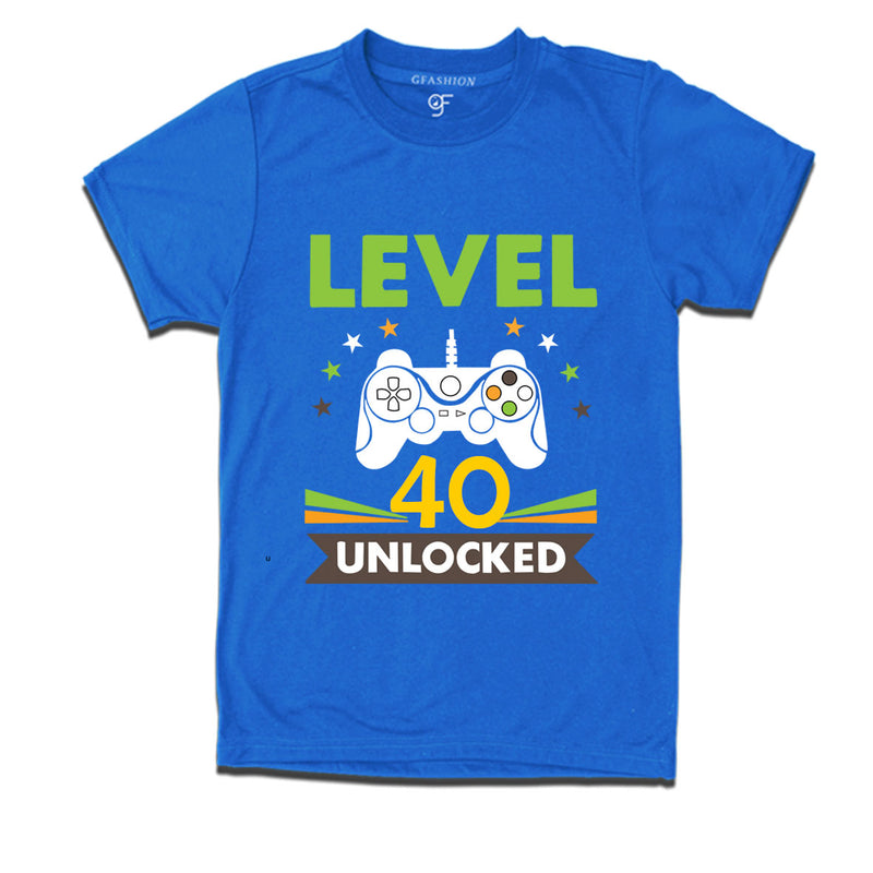 Level 40 Unlocked gamer t-shirts for 40 year old birthday