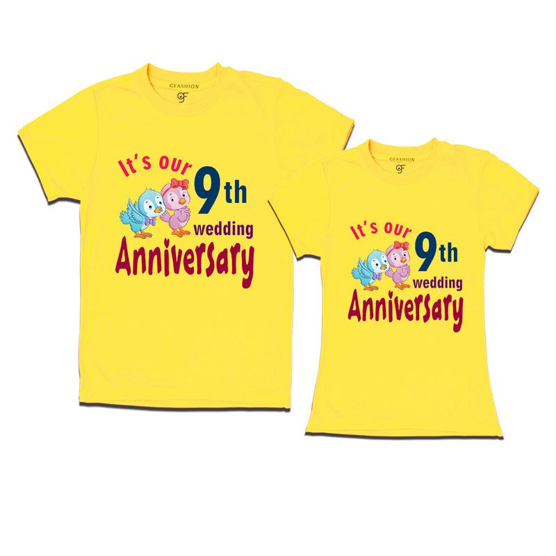 Its our 9th wedding anniversary cute couple t-shirts