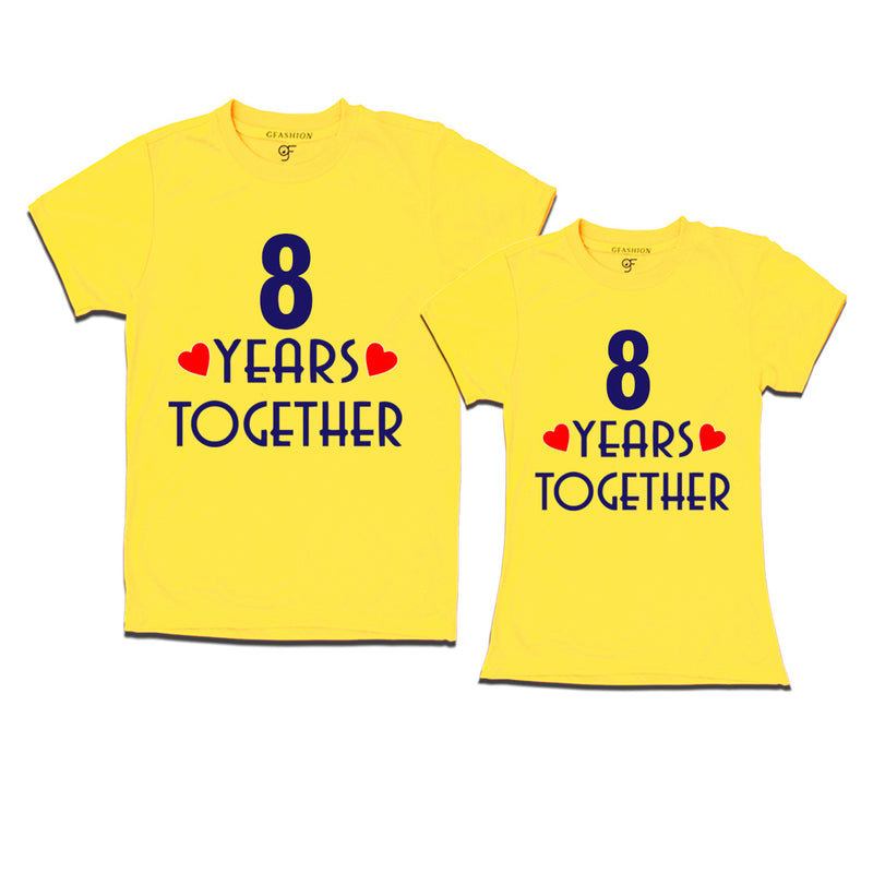 8 years together wedding anniversary couple t-shirts