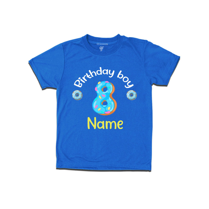 Donut Birthday boy t shirts with name customized for 8th birthday