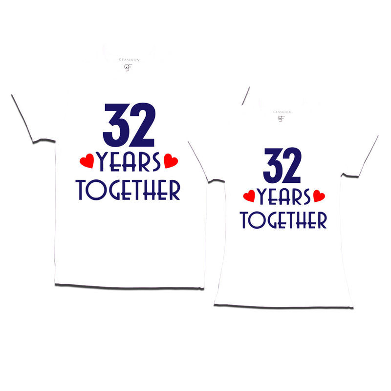 32 years together wedding anniversary couple t-shirts