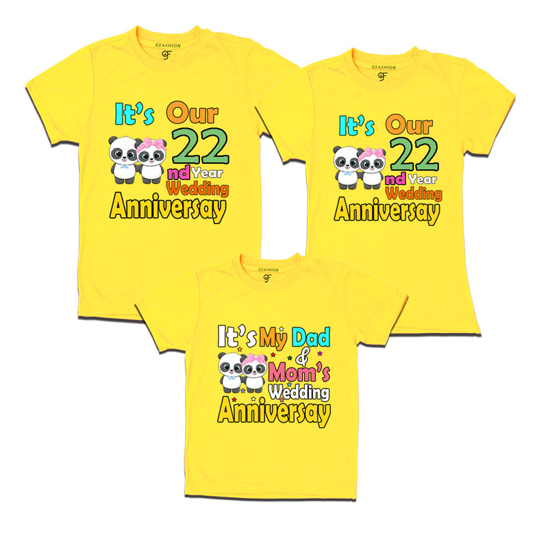 It's our 22nd year wedding anniversary family tshirts.