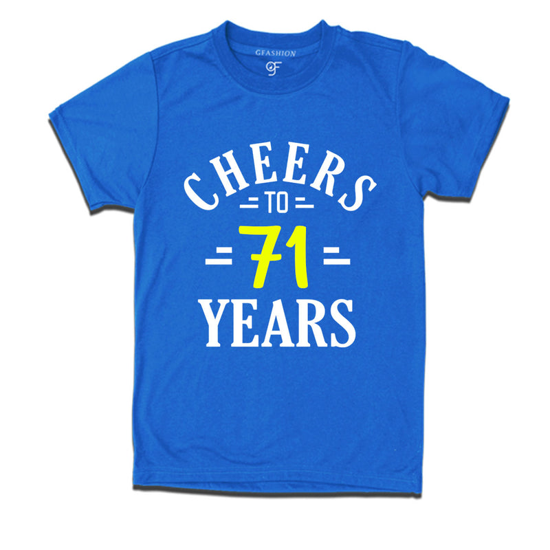 Cheers to 71 years birthday t shirts for 71st birthday