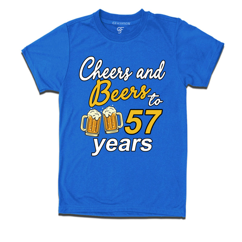 Cheers and beers to 57 years funny birthday party t shirts