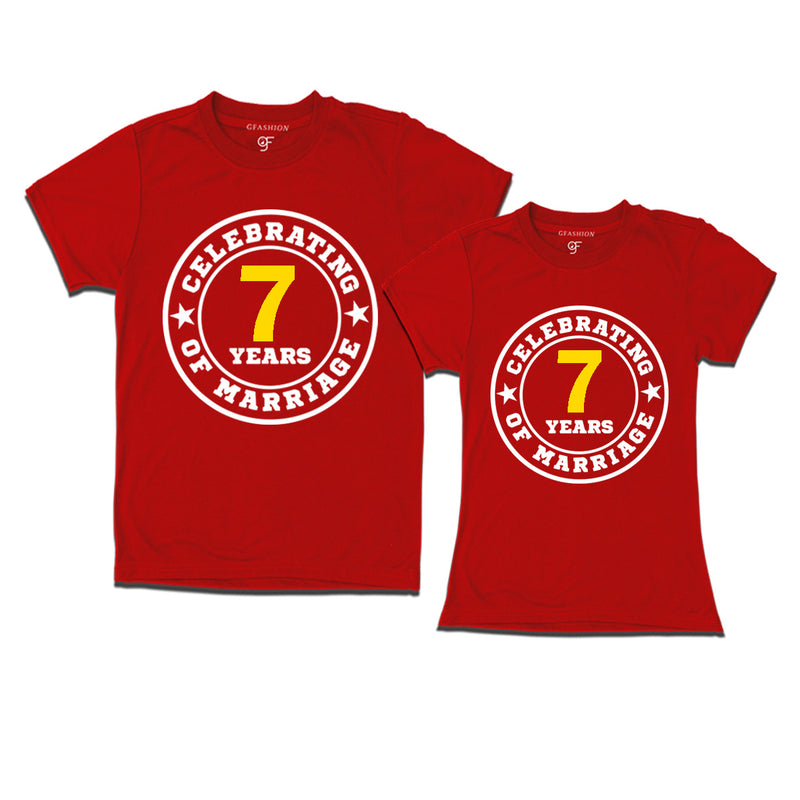 Celebrating 7 years of marriage couple t shirts