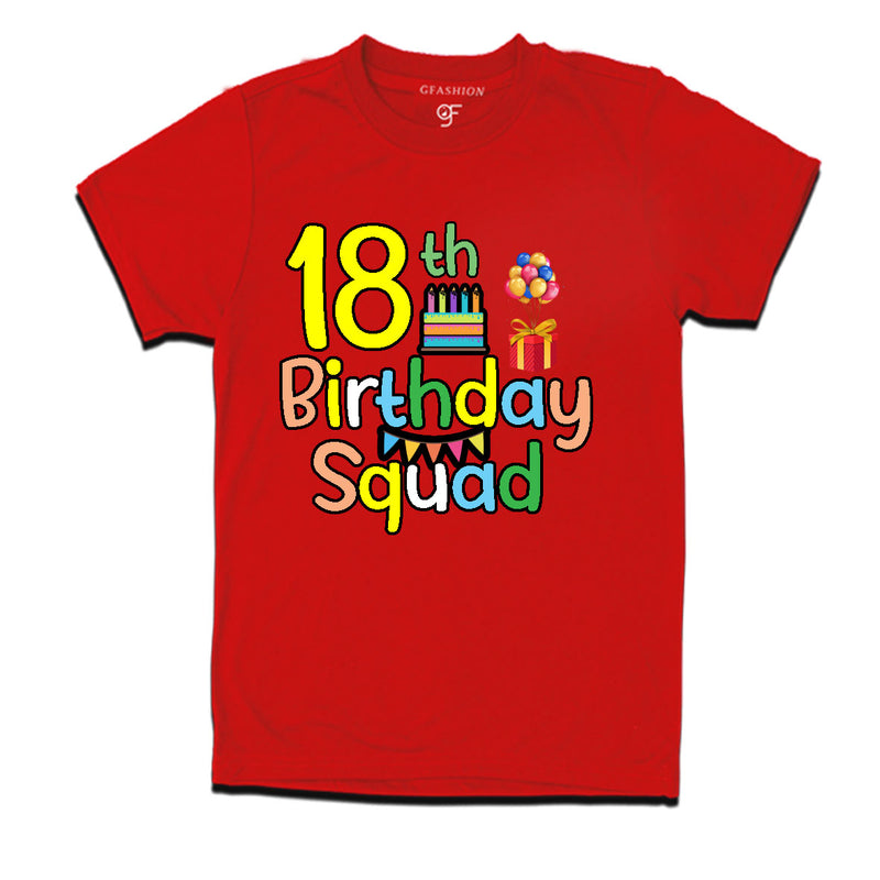 18th birthday squad t shirts