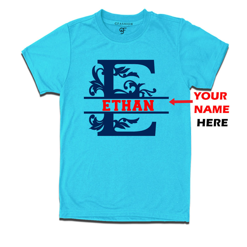 Initial E with name t shirts for kids and adults