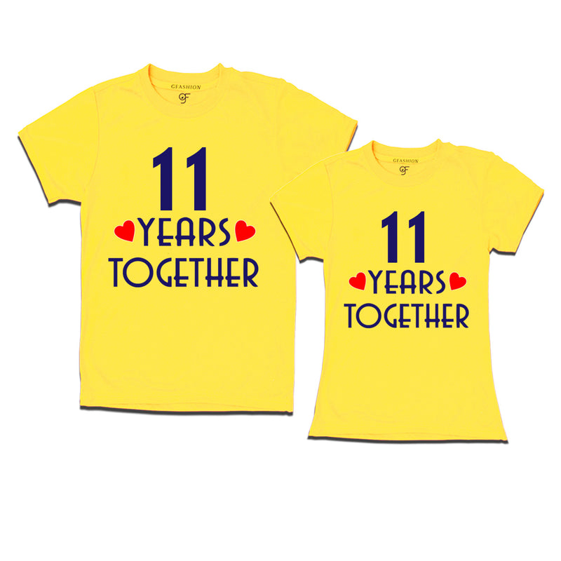 11 years together wedding anniversary couple t-shirts