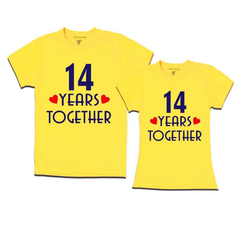 14 years together wedding anniversary couple t-shirts