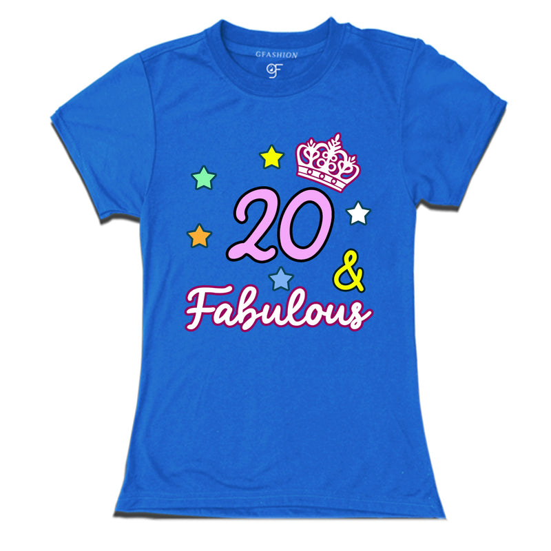 20 & Fabulous birthday girl t shirts for 20th birthday