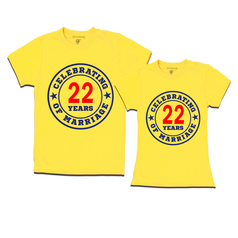 Celebrating 22 years of marriage couple t shirts