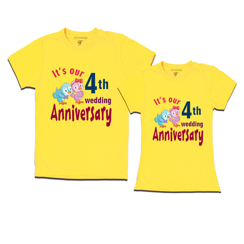 Its our 4th wedding anniversary cute couple t-shirts