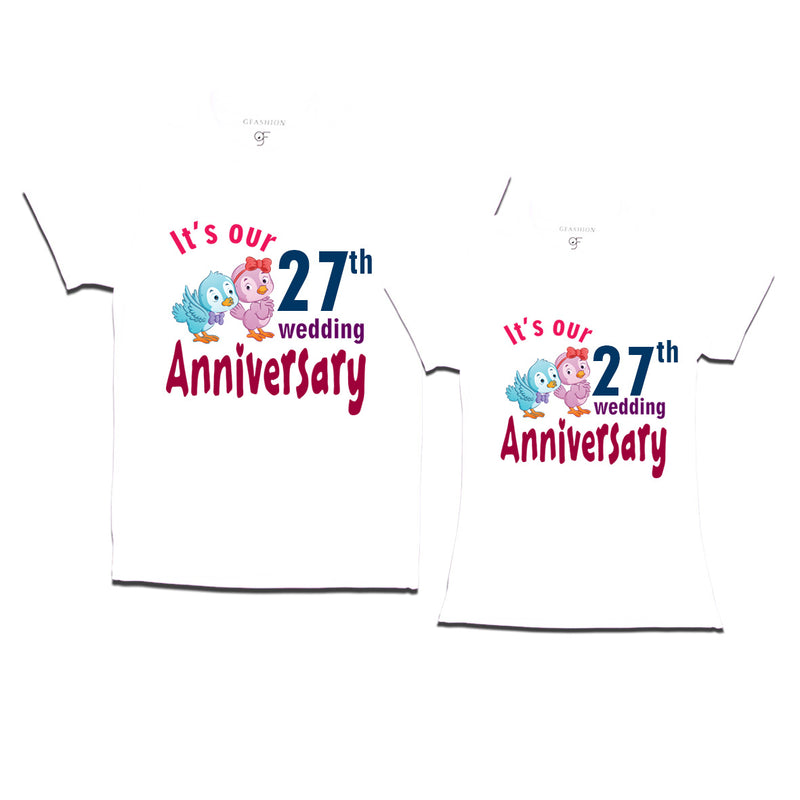 Its our 27th wedding anniversary cute couple t-shirts