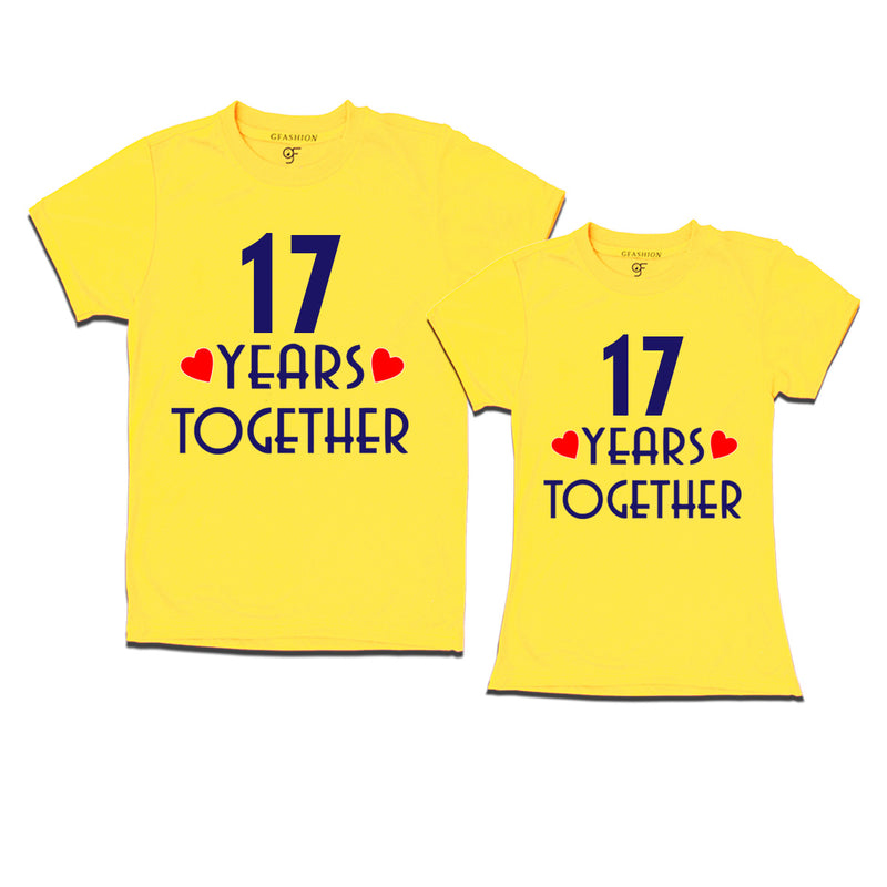 17 years together wedding anniversary couple t-shirts