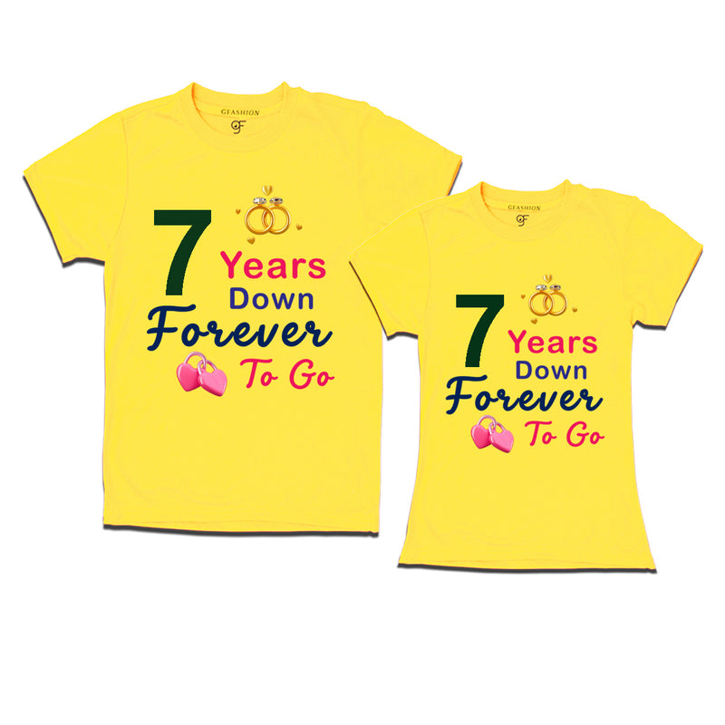 7 years down forever to go-7th  anniversary t shirts