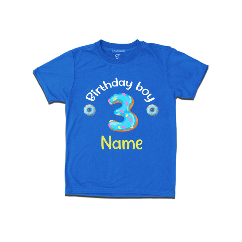 Donut Birthday boy t shirts with name customized for 3rd birthday