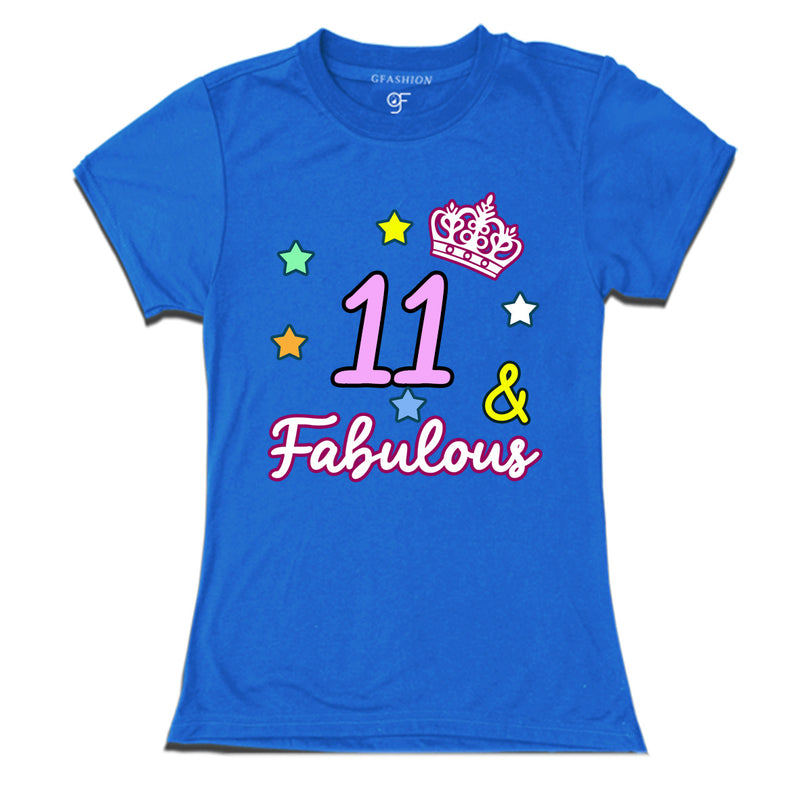 11 & Fabulous birthday girl t shirts for 11th birthday