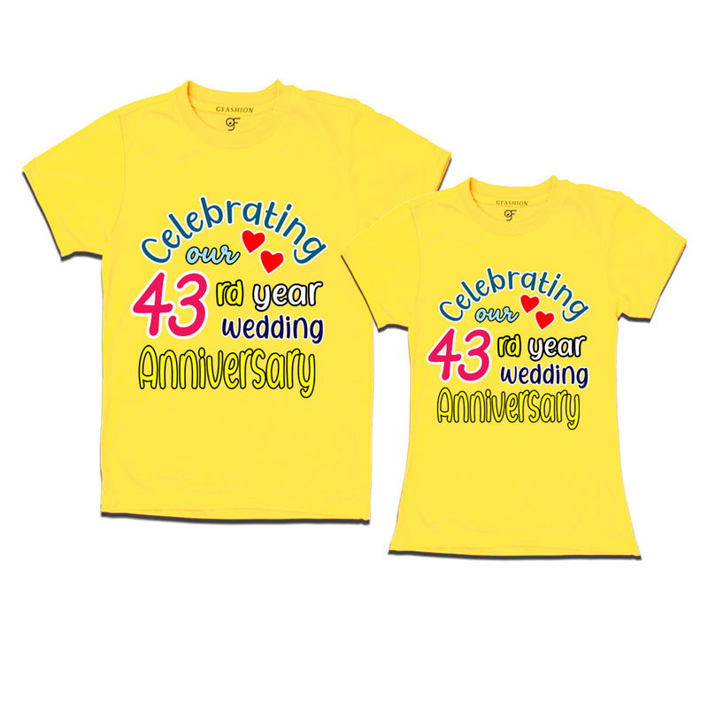 celebrating our 43rd year wedding anniversary couple t-shirts