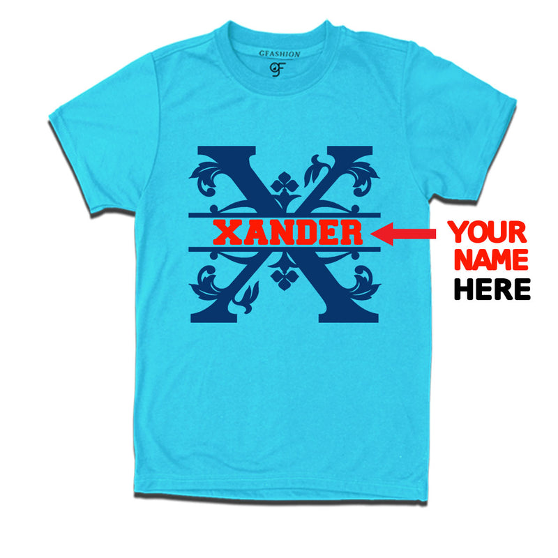 Initial X with name t shirts for kids and adults