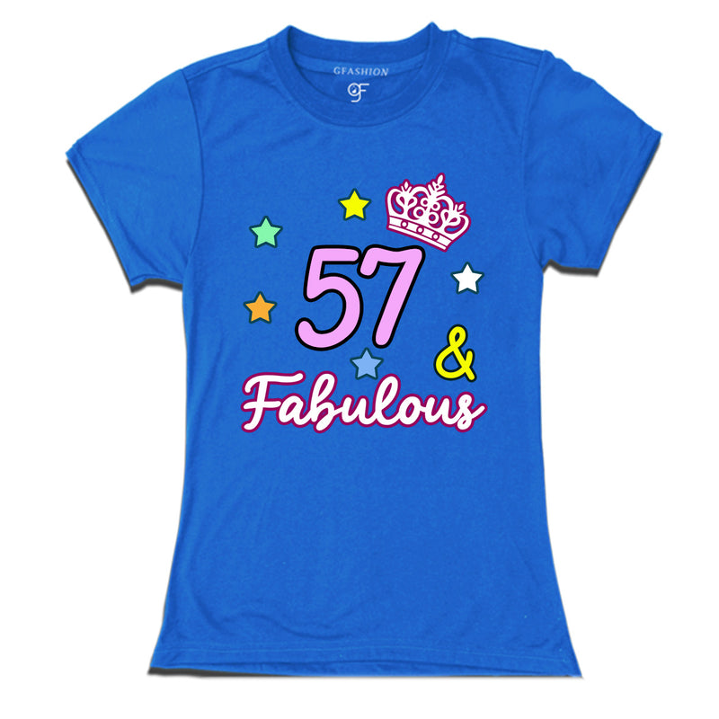 57 & Fabulous birthday women t shirts for 57th birthday