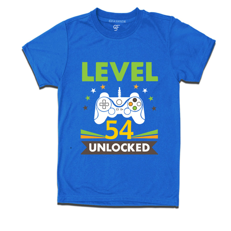 Level 54 Unlocked gamer t-shirts for 54 year old birthday