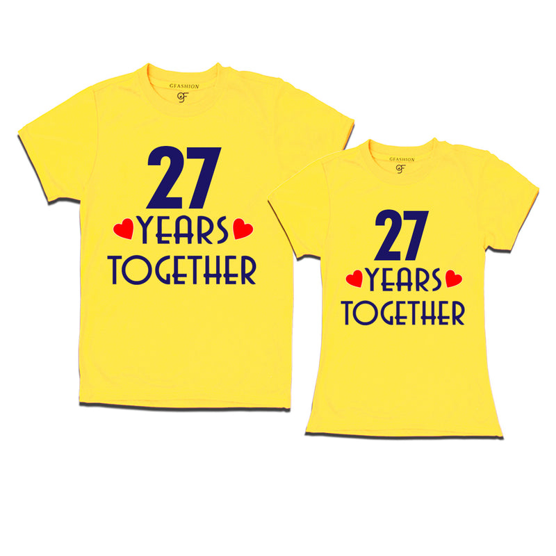 27 years together wedding anniversary couple t-shirts