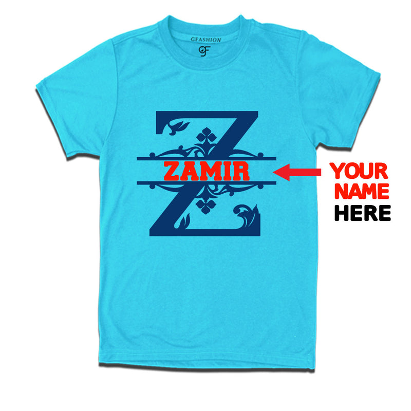 Initial Z with name t shirts for kids and adults