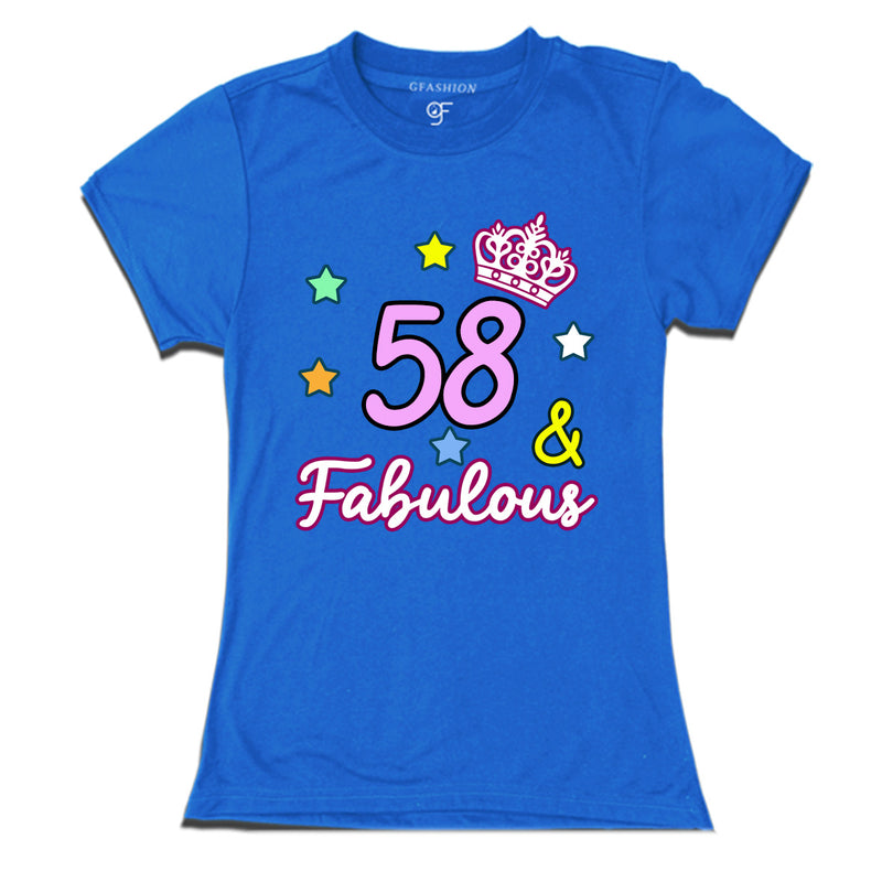 58 & Fabulous birthday women t shirts for 58th birthday