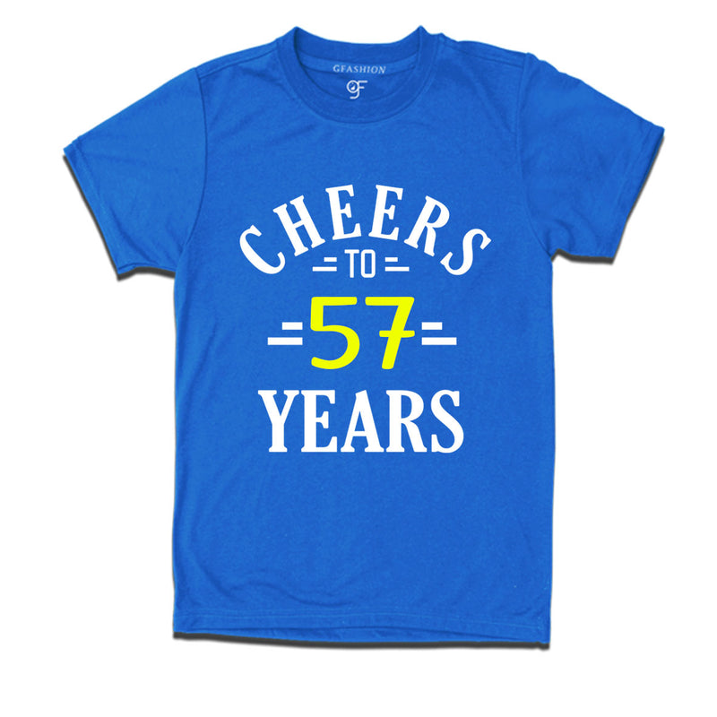 Cheers to 57 years birthday t shirts for 57th birthday