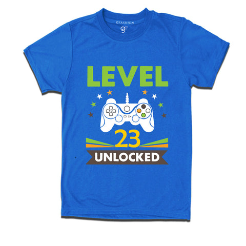 Level 23 Unlocked gamer t-shirts for 23 year old birthday