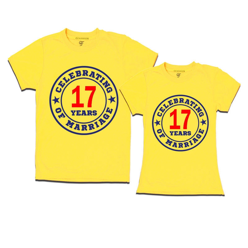Celebrating 17 years of marriage couple t shirts