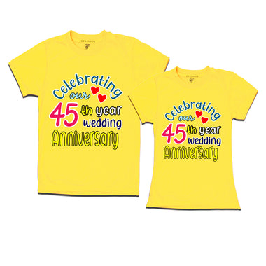 celebrating our 45th year wedding anniversary couple t-shirts