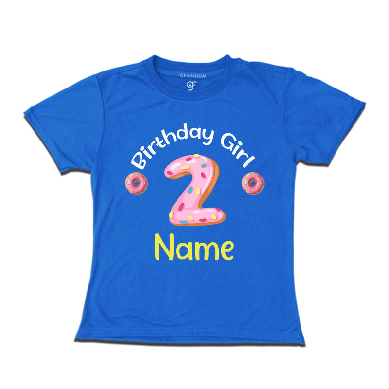 Donut Birthday girl t shirts with name customized for 2nd birthday