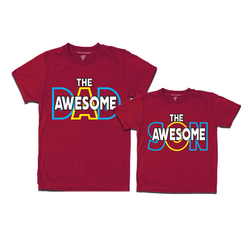 Awesome dad awesome son father son t-shirts