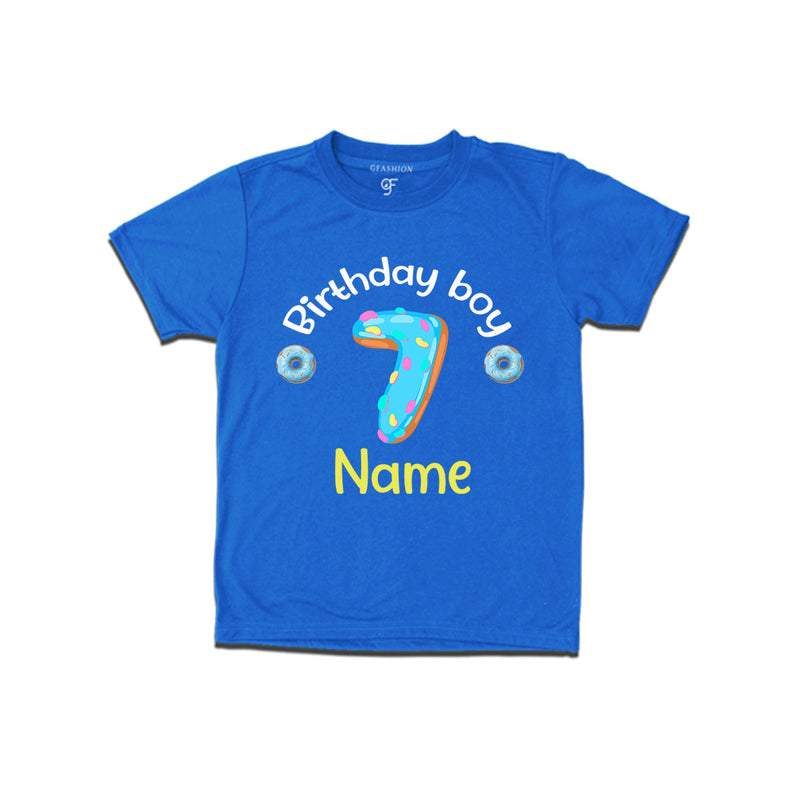 Donut Birthday boy t shirts with name customized for 7th birthday
