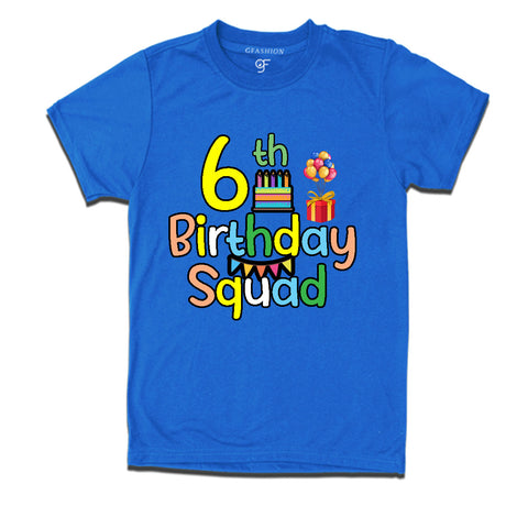 6th birthday squad t shirts