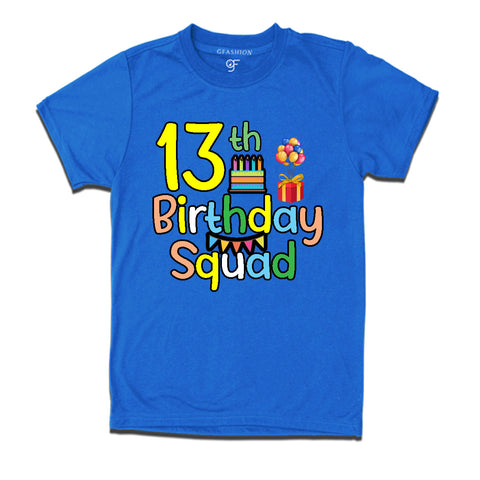 13th birthday squad t shirts