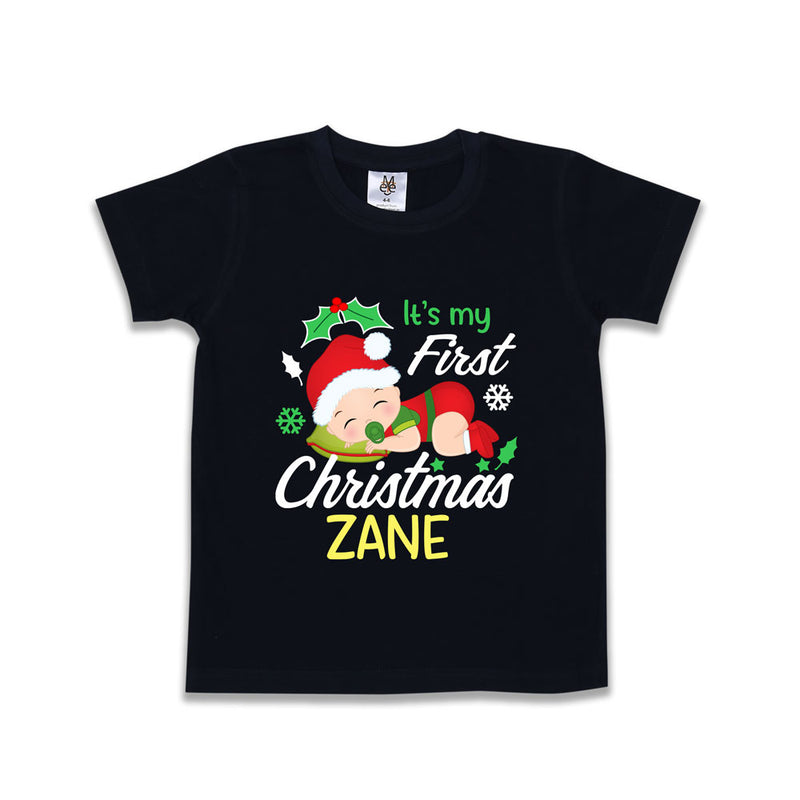 First Christmas T-shirt for baby with Name