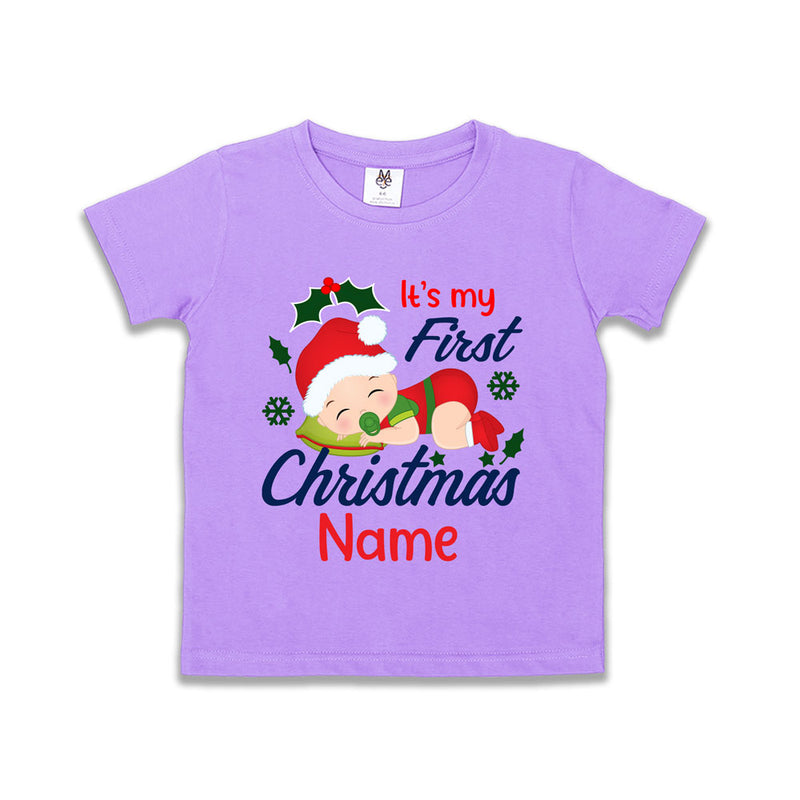 First Christmas T-shirt for baby with Name