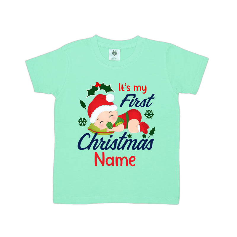 First Christmas T-shirt for baby with Name