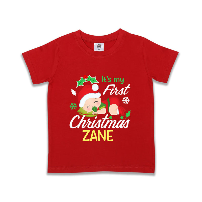 First Christmas T-shirt for baby with Name