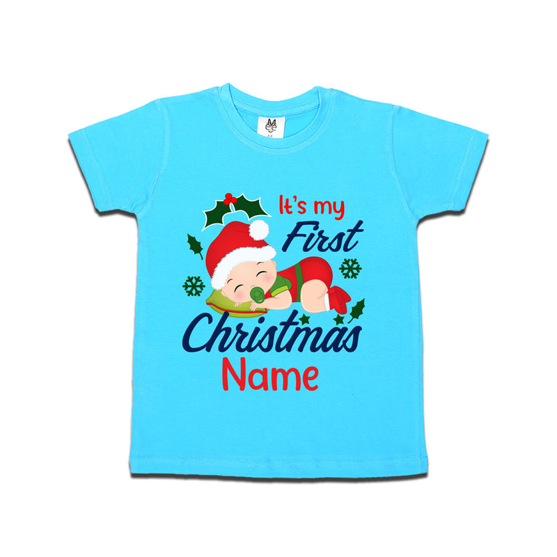 First Christmas T-shirt for baby with Name