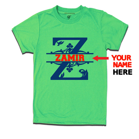 Initial Z with name t shirts for kids and adults