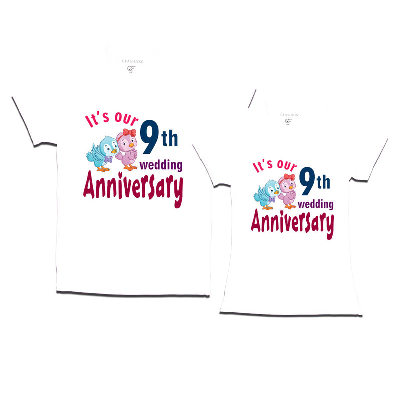 Its our 9th wedding anniversary cute couple t-shirts